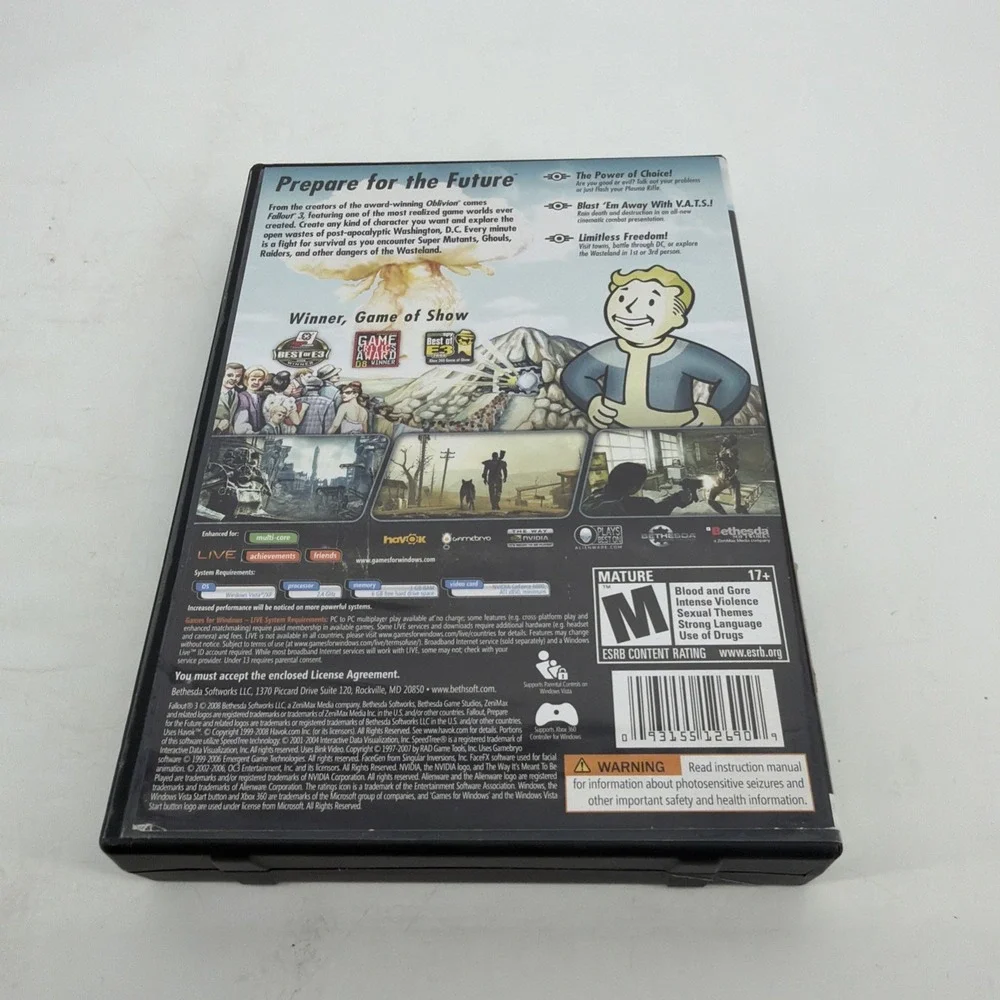 Fallout 3 PC Video Game PC DVD 2008 -